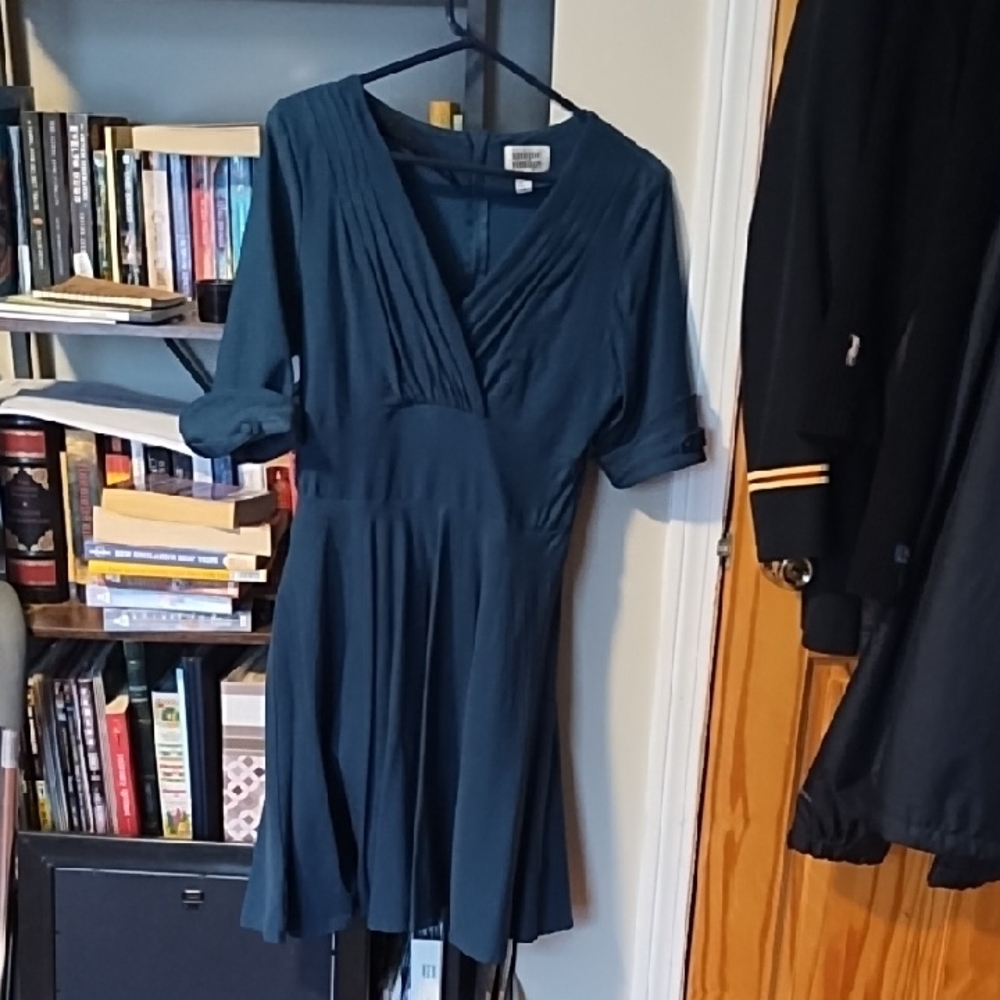 Unique Vintage Deep Blue Long Sleeve Dress